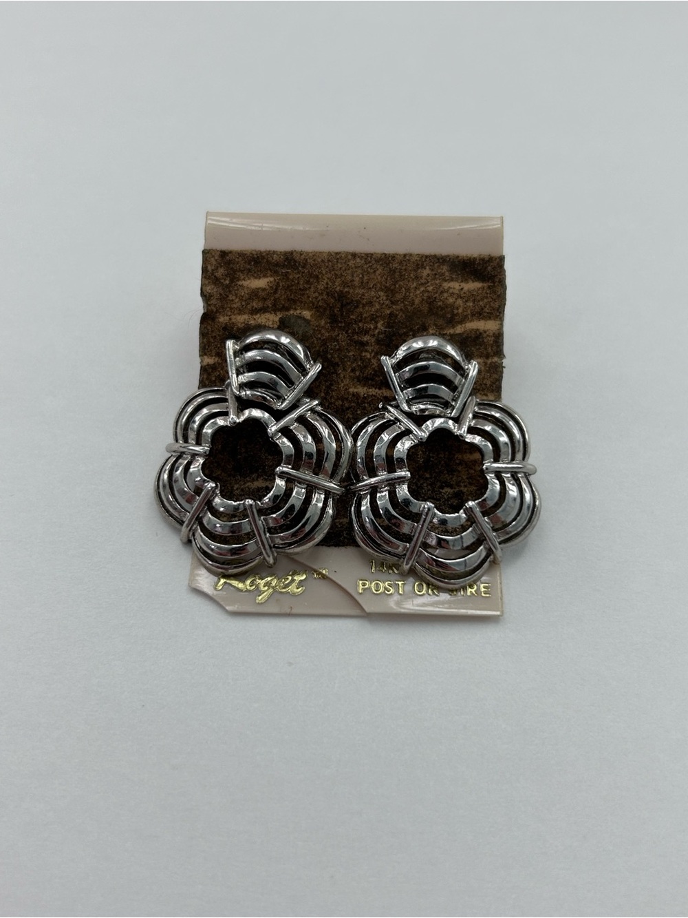 Silver flower earrings
